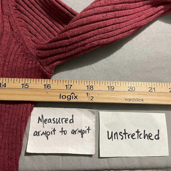 Ruff Hewn Size M Brick Red Ribbed Knit Turtleneck Sweater Y2K 2000s Minimalist - Picture 8 of 9